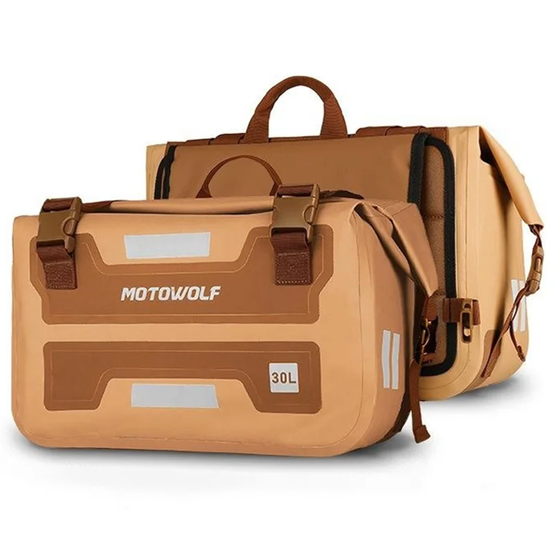 MOTOWOLF MDL0720 1 Pair Waterproof Motorcycle Saddle Bags Side Bags for Motorbike Travel - Brown