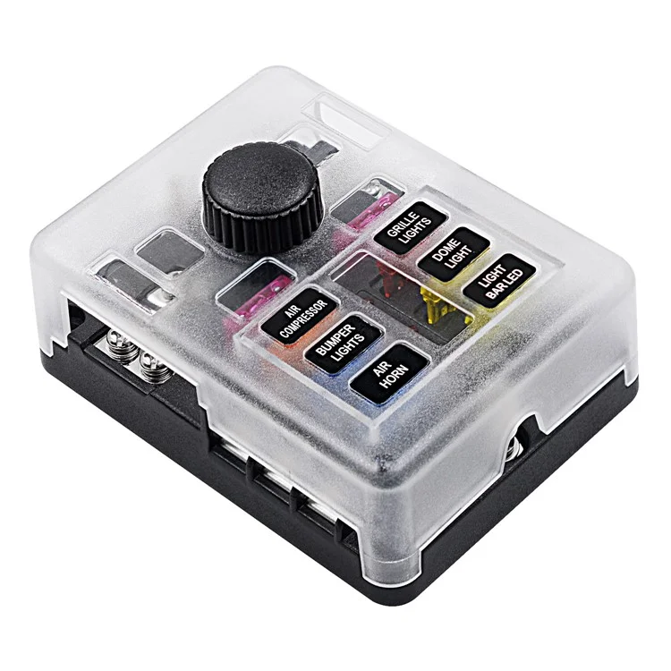 Wupp CS-3394A1 Bloco de Fusíveis de Lâmina de 6 Vias Com Indicador de LED de Barramento Negativo Para o Barco Van SUV