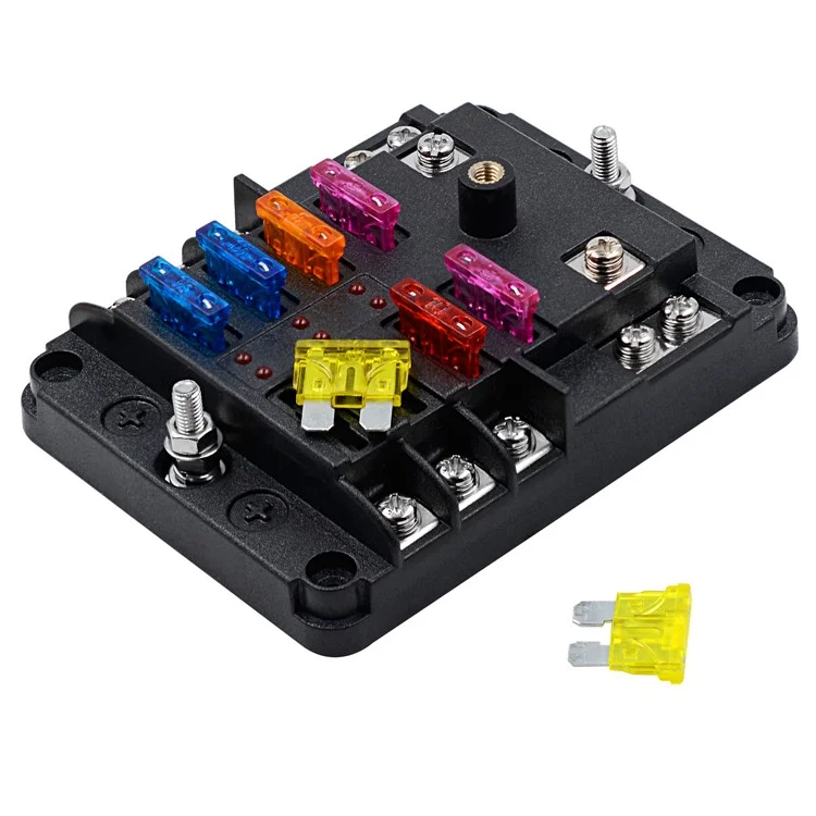 Wupp CS-3394A1 Bloco de Fusíveis de Lâmina de 6 Vias Com Indicador de LED de Barramento Negativo Para o Barco Van SUV