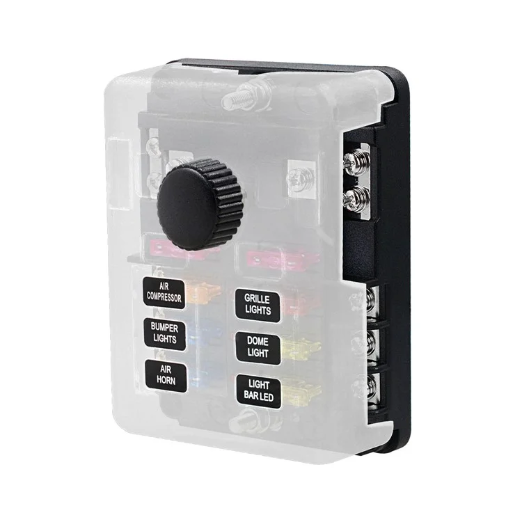 Wupp CS-3394A1 Bloco de Fusíveis de Lâmina de 6 Vias Com Indicador de LED de Barramento Negativo Para o Barco Van SUV