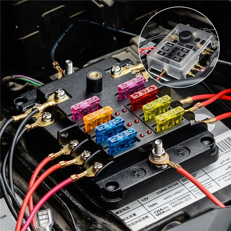 Wupp CS-3394A1 Bloco de Fusíveis de Lâmina de 6 Vias Com Indicador de LED de Barramento Negativo Para o Barco Van SUV