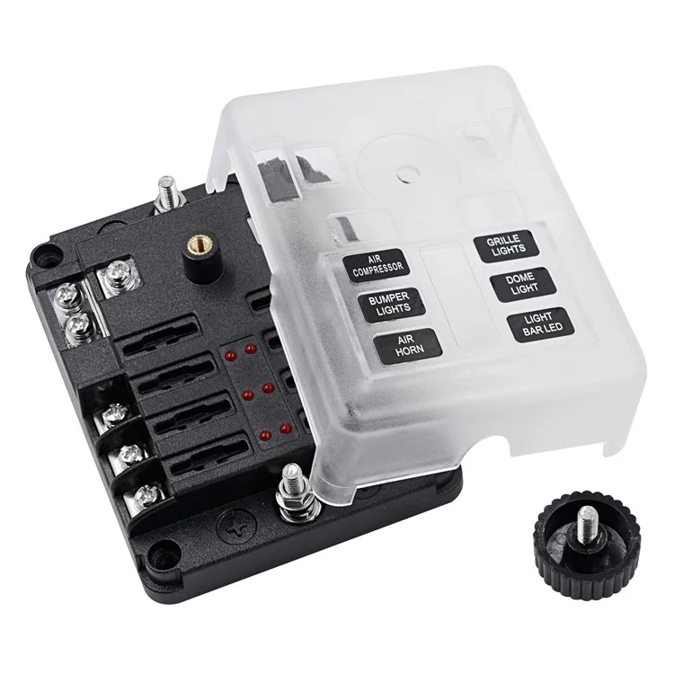 Wupp CS-3394A1 Bloco de Fusíveis de Lâmina de 6 Vias Com Indicador de LED de Barramento Negativo Para o Barco Van SUV