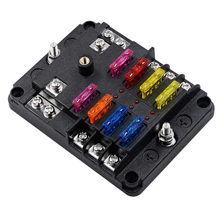 Wupp CS-3394A1 Bloco de Fusíveis de Lâmina de 6 Vias Com Indicador de LED de Barramento Negativo Para o Barco Van SUV
