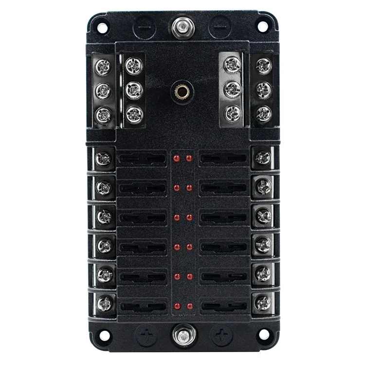 WUPP CS-339C1 Bloc de Fusible à Lame 12 Voies Avec Indicateur de LED de Bus Négatif Pour le Bateau Van SUV