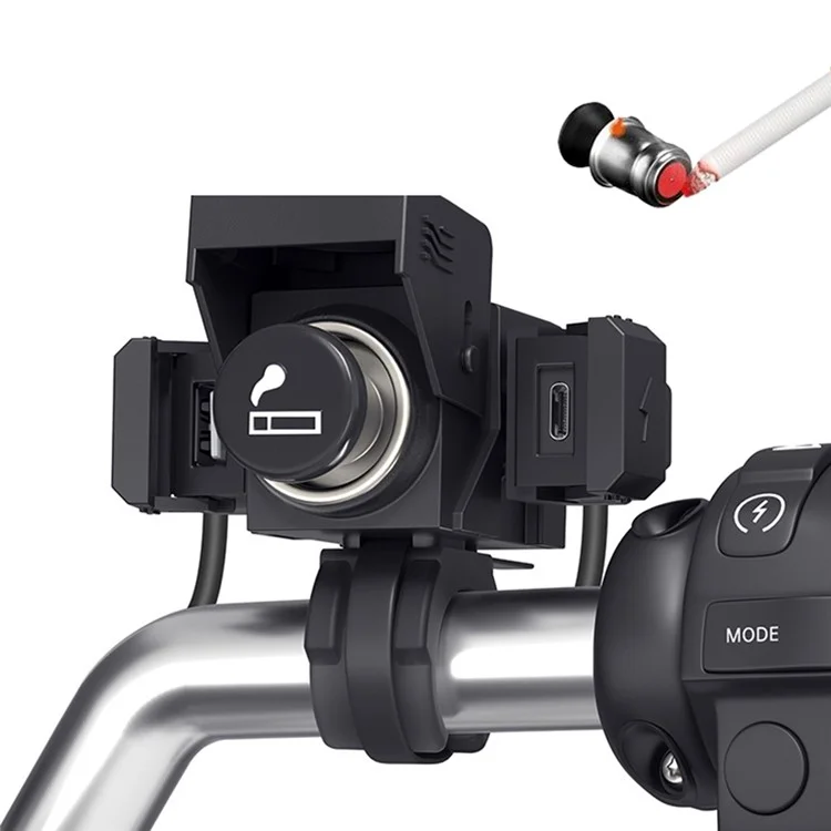 WUPP ZH-1849A1 Motorradladegerät QC3.0 Usb-a+typ-c+zigarette Leichter (mit Zigaretten-leichterer Stecker)