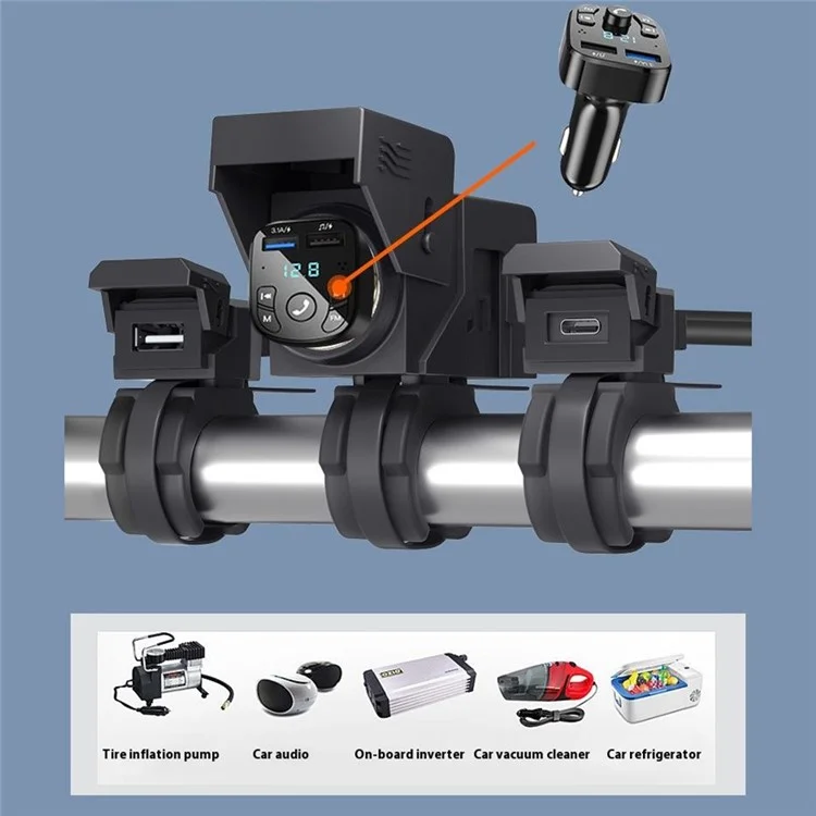 WUPP ZH-1849A1 Motorradladegerät QC3.0 Usb-a+typ-c+zigarette Leichter (mit Zigaretten-leichterer Stecker)