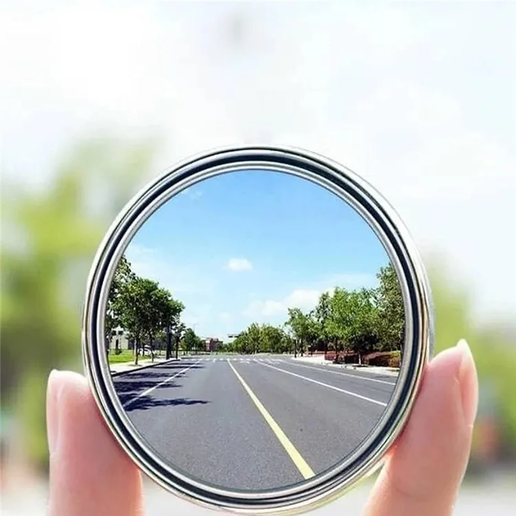 2 piezas de espejo retrovisor de coche de 360 grados con adhesivo para ayuda de retroceso - Negro
