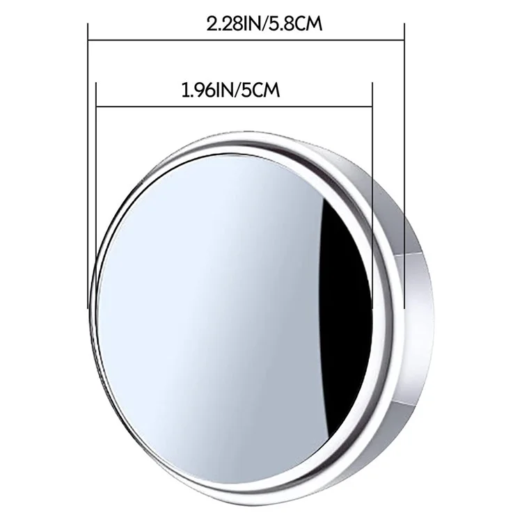 2 piezas de espejo retrovisor de coche de 360 grados con adhesivo para ayuda de retroceso - Negro