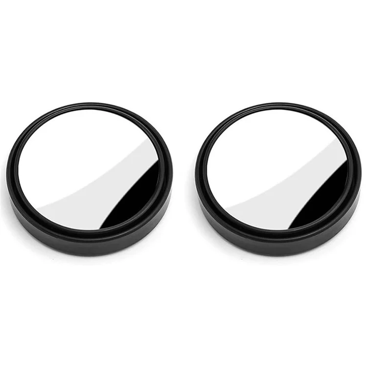 2 piezas de espejo retrovisor de coche de 360 grados con adhesivo para ayuda de retroceso - Negro