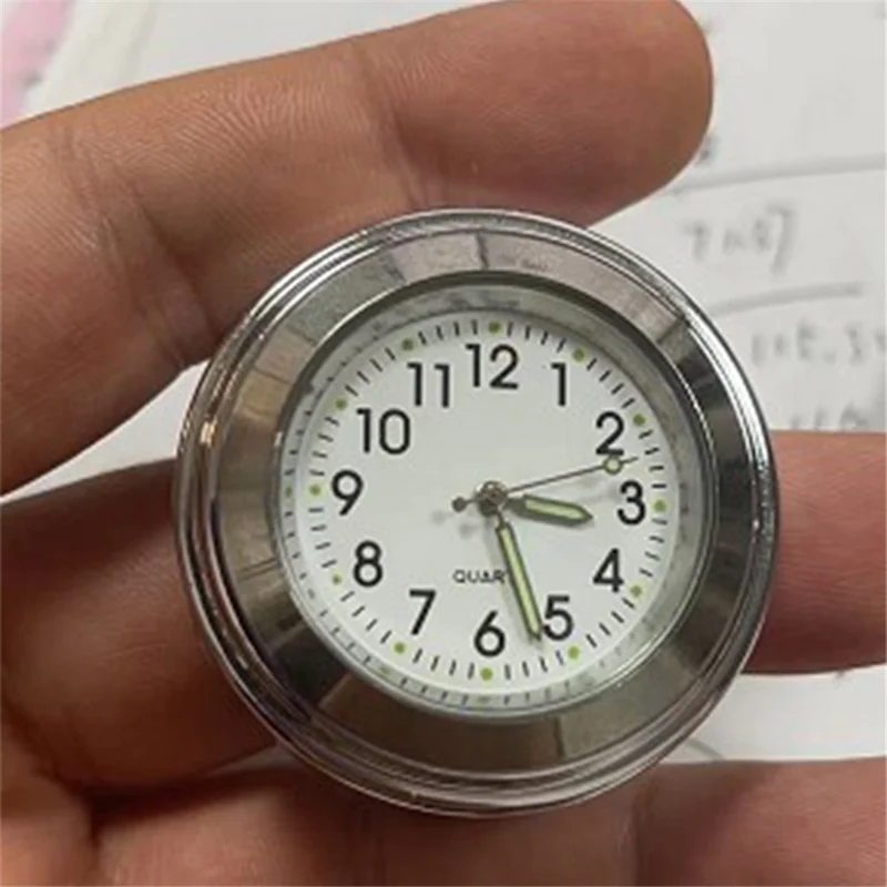 Motorcykelstyrets仪表ur 22-25 mm Universal Motorcykelmonteringsur - Sølv/Hvid