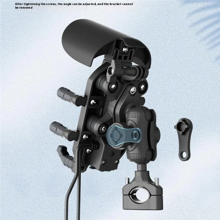 WUPP CS-2056A2 Motorcycle Phone Holder Wireless Charging Phone Stand, Handlebar Mount