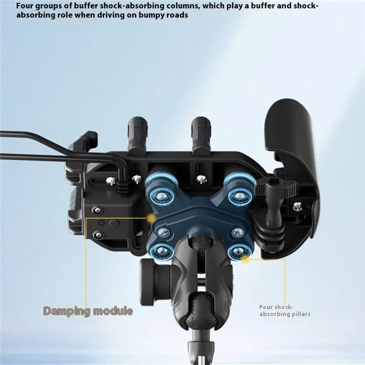 WUPP CS-2056A2 Motorcycle Phone Holder Wireless Charging Phone Stand, Handlebar Mount