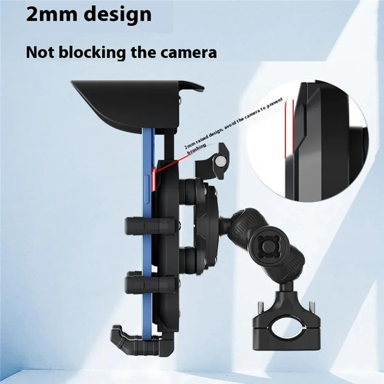 WUPP CS-2056B2 Motorcycle Handlebar Phone Holder Anti-Shock Phone Mount Stand