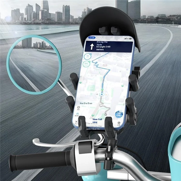 WUPP CS-2056B2 Motorcycle Handlebar Phone Holder Anti-Shock Phone Mount Stand