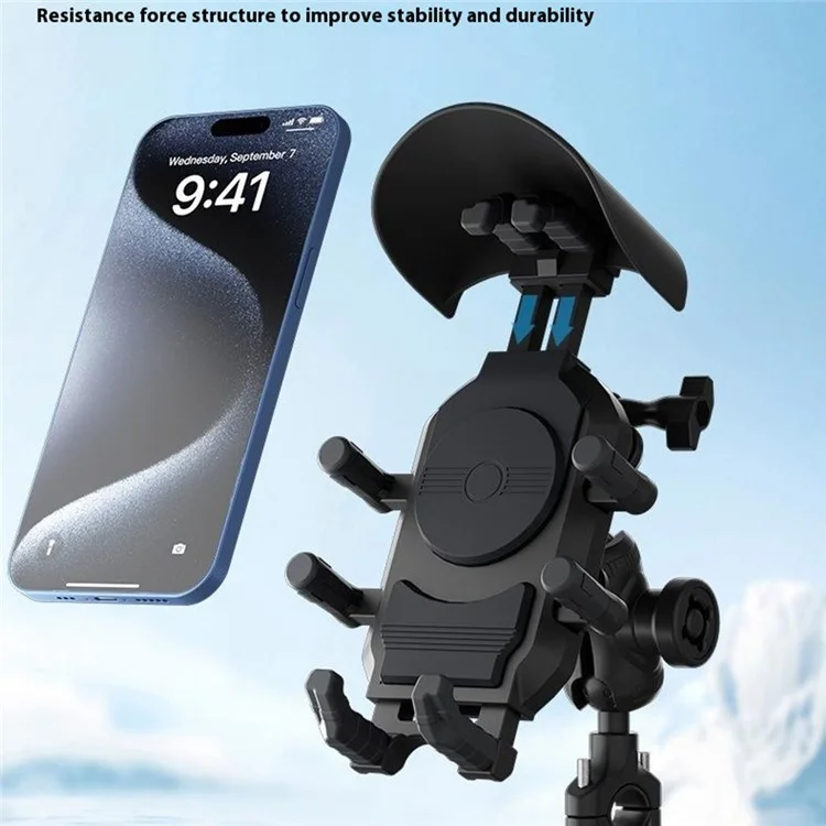 WUPP CS-2056B2 Motorcycle Handlebar Phone Holder Anti-Shock Phone Mount Stand