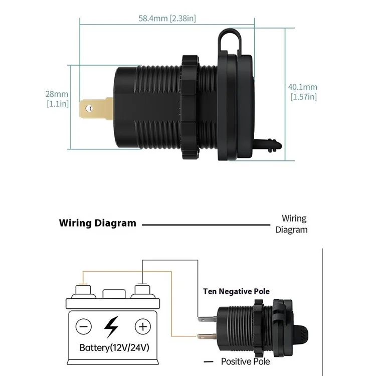 Wupp ZH-1786B2 Qc3.0 Carregador Usb+tipo-c Com Tampa de Silicone e Cabo de 60 cm