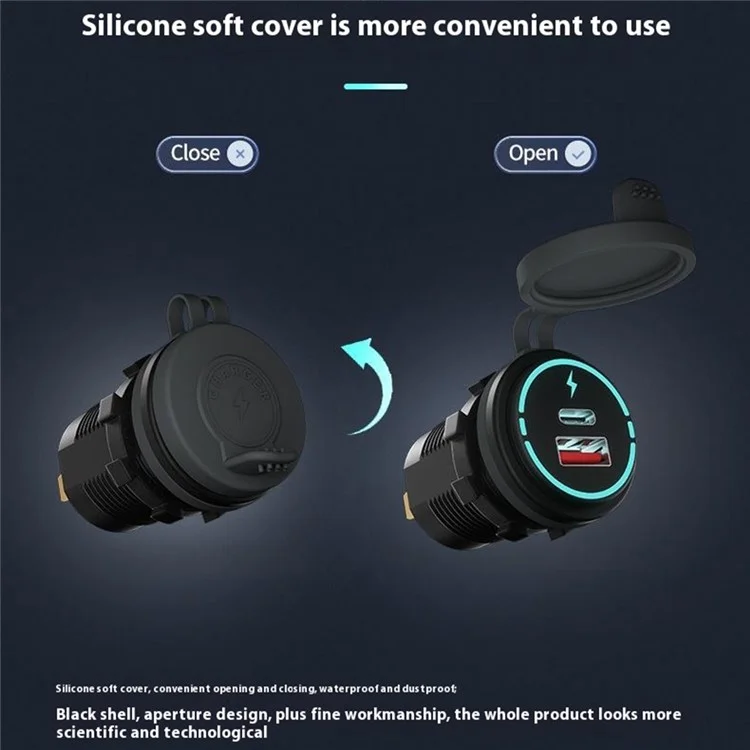 Wupp ZH-1786B2 Qc3.0 Carregador Usb+tipo-c Com Tampa de Silicone e Cabo de 60 cm