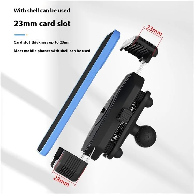 WUPP CS-051A2 Motorcycle Phone Holder Mirror Mount Anti-Shock Phone Bracket