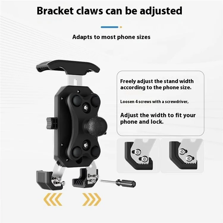 WUPP CS-051A2 Motorcycle Phone Holder Mirror Mount Anti-Shock Phone Bracket