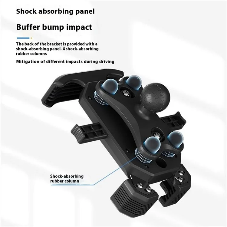 Wupp CS-051A1 Motorcycle Phone Phone Grodbar Mount Mount Bracket Pour Téléphones de 4 à 7 Pouces