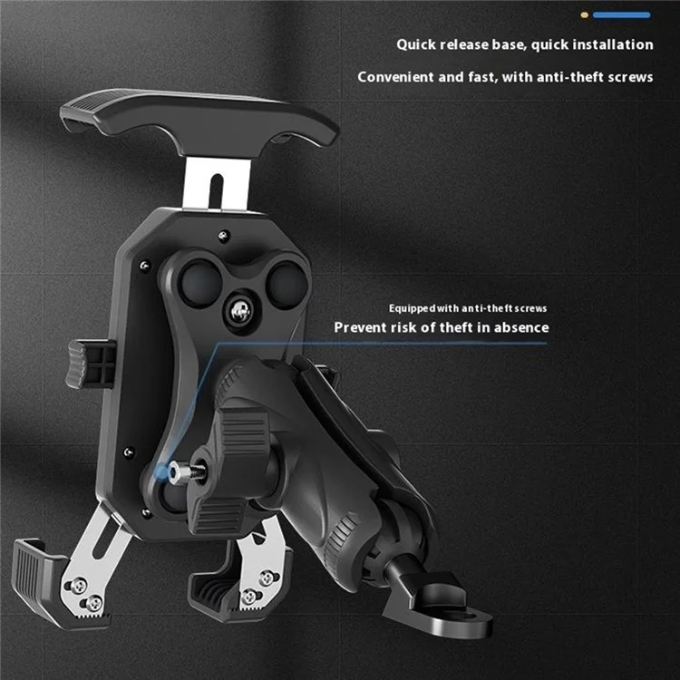 Wupp CS-051A1 Motorcycle Phone Phone Grodbar Mount Mount Bracket Pour Téléphones de 4 à 7 Pouces