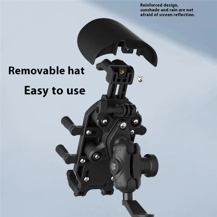 WUPP CS-2056B1 Motorcycle Phone Holder Rearview Mirror Mount Anti-Shock Phone Bracket
