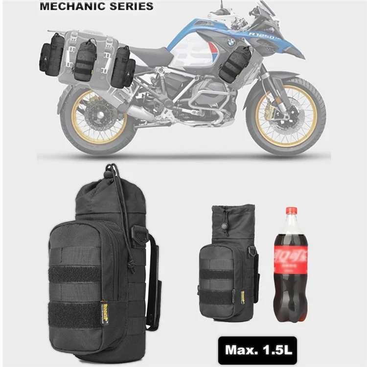 RHINOWALK Meccanico MJX2006BK Rivestimento termico in alluminio espanso Portabottiglie per moto, 10,5x22cm