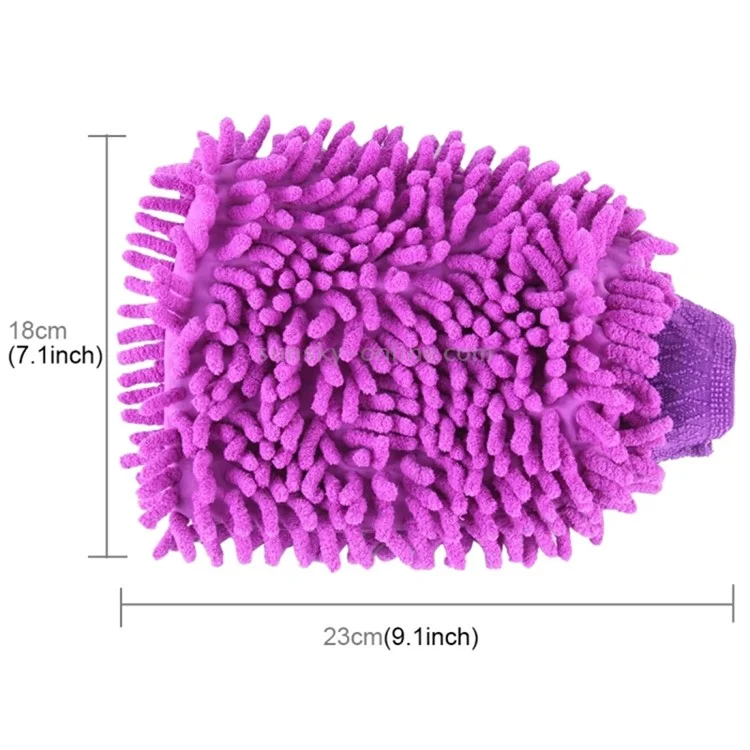 Microfiber Gloves for Cleaning Car Double-Sided Chenille Microfiber Glove Antistatic Cleaning Cloth Dust Removal Cleaning Gloves (Random Color)