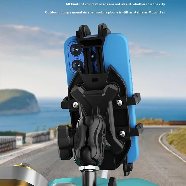 Support de téléphone moto WUPP CS-2072C1 avec tête rotative à boule M10 et système anti-vol