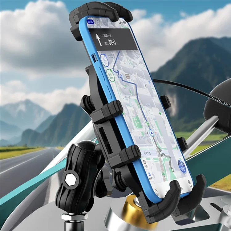 Support de téléphone moto WUPP CS-2072C1 avec tête rotative à boule M10 et système anti-vol