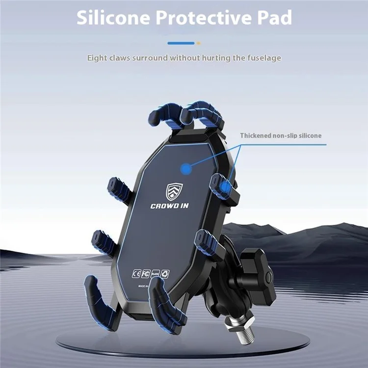 Support de téléphone moto WUPP CS-2072C1 avec tête rotative à boule M10 et système anti-vol