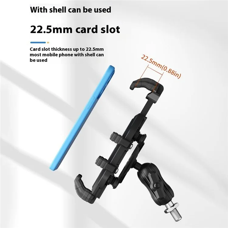 Support de téléphone moto WUPP CS-2072C1 avec tête rotative à boule M10 et système anti-vol