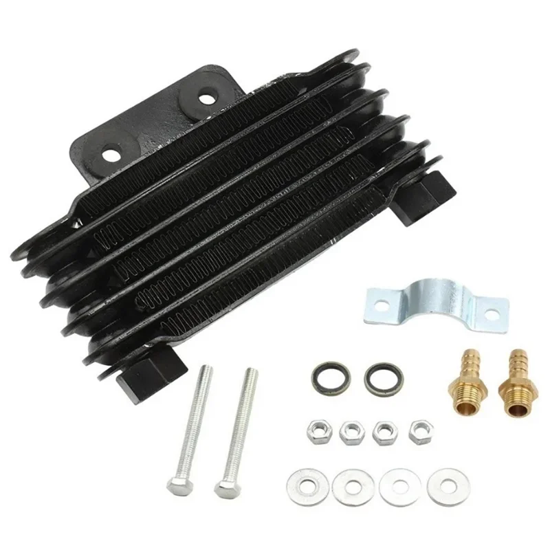 MOFOX Aluminium-Legierung Universal 125-250CC Motorrad 5-Reihen-Motorölkühler - Schwarz