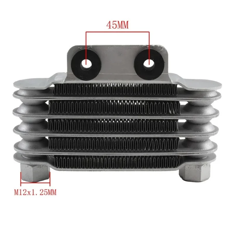 MOFOX Aluminium-Legierung Universal 125-250CC Motorrad 5-Reihen-Motorölkühler - Schwarz