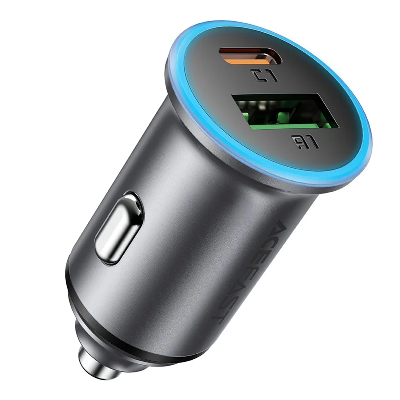 ACEFAST B15 65W Metall-Autoladegerät Dual-Port USB-A + USB-C Schnellladung Kfz-Ladegerät Zigarettenanzünder