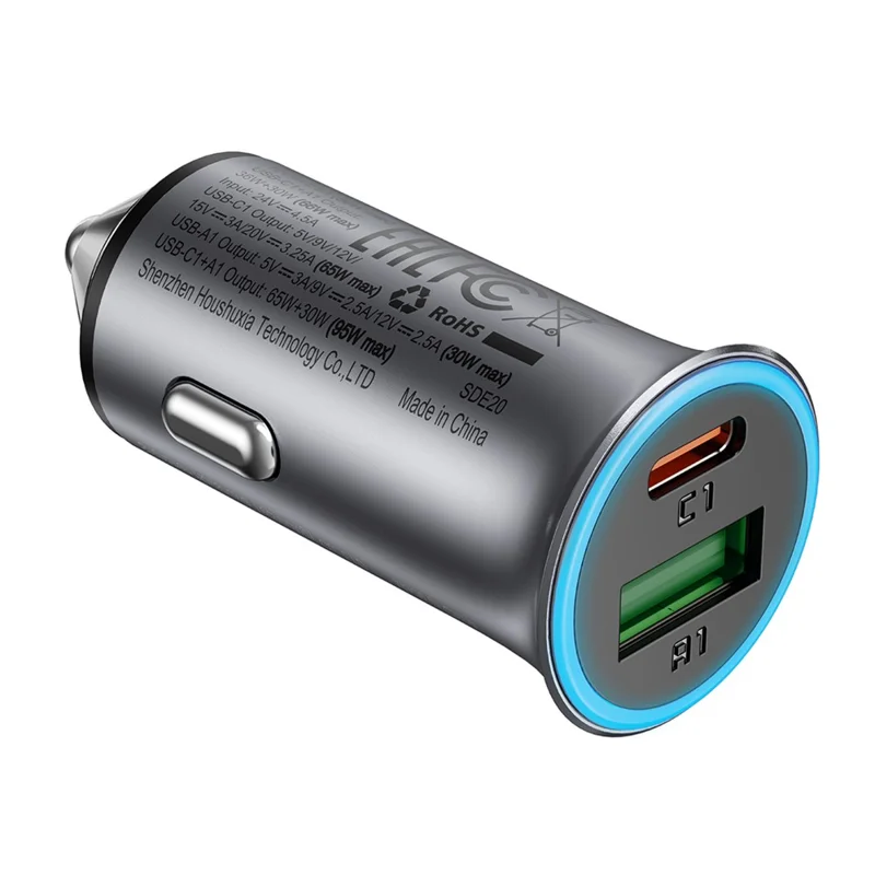 Cargador de coche ACEFAST B16 de 95W con puerto dual USB-A + USB-C, adaptador de carga rápida para mechero