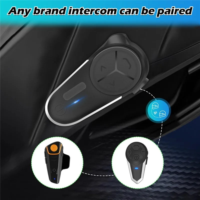 BT-S5 Motorcycle Bluetooth-Compatible Intercom 10 Riders 3000m Range Multitasking Audio Noise Cancelling Speaker
