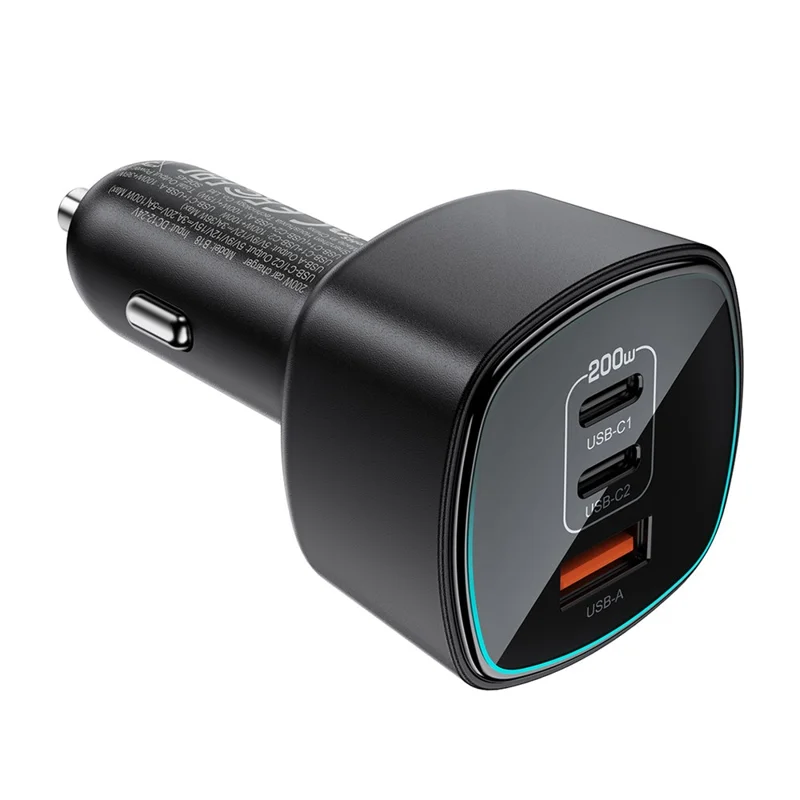 ACEFAST B18 200W Car Charger Dual USB-C + USB-A Fast Charging Cigarette Lighter Adapter