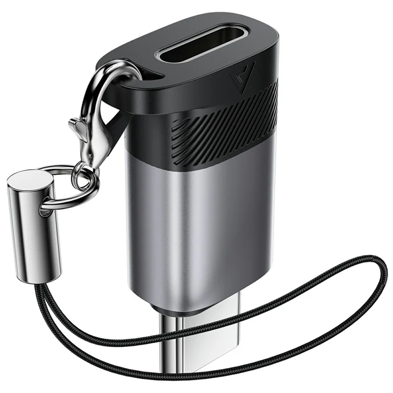 ACEFAST J19 iP to USB-C Adapter 60W Fast Charging  /  Data Transfer  /  Compact Design Converter - Metal Gray