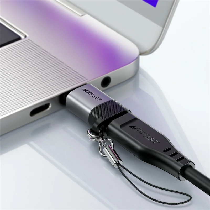 ACEFAST J19 iP to USB-C Adapter 60W Fast Charging  /  Data Transfer  /  Compact Design Converter - Metal Gray