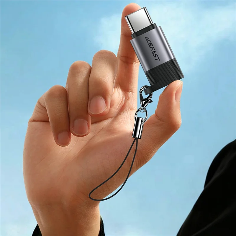 ACEFAST J19 iP to USB-C Adapter 60W Fast Charging  /  Data Transfer  /  Compact Design Converter - Metal Gray