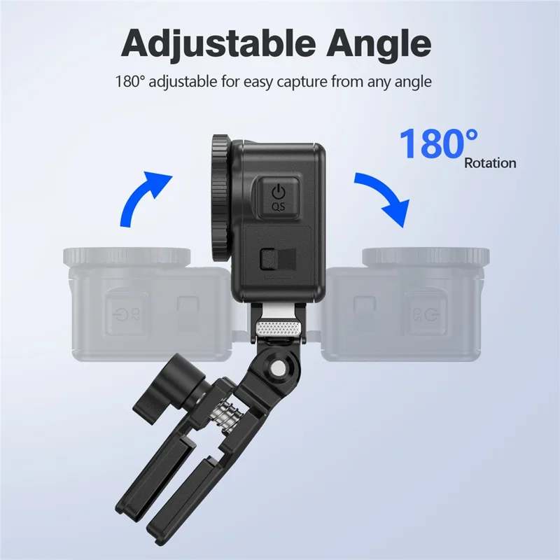 For GoPro Action Camera Motorcycle Windshield Clamp Mount 180 Degree Adjustable Zinc Alloy Camera Holder - Black