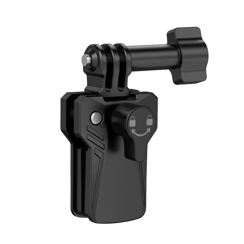 For GoPro Action Camera Motorcycle Windshield Clamp Mount 180 Degree Adjustable Zinc Alloy Camera Holder - Black