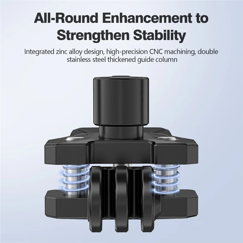 For GoPro Action Camera Motorcycle Windshield Clamp Mount 180 Degree Adjustable Zinc Alloy Camera Holder - Black