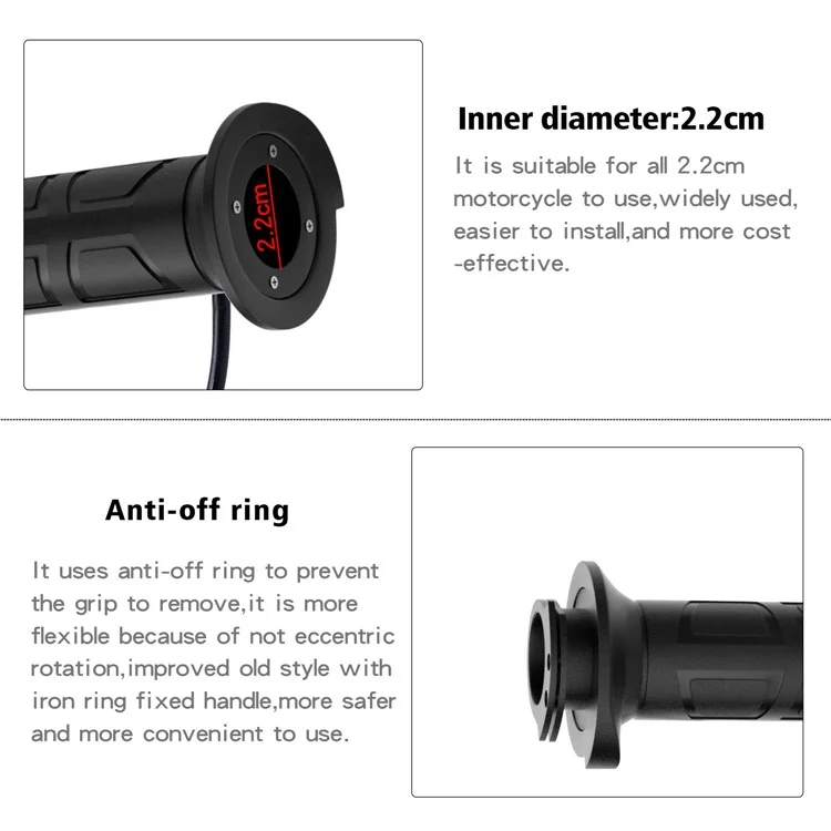 Wupp ZH-983C1 1Pair Smart 3-gang Mit 12-v-motorradheizung Erhitzte Griffe Universal Electric Heating-lenker Modifiziertes Heizgriff Elektrische Roller Wärmer Handgriffe