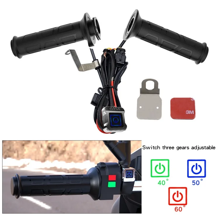 Wupp ZH-983C1 1Pair Smart 3-gang Mit 12-v-motorradheizung Erhitzte Griffe Universal Electric Heating-lenker Modifiziertes Heizgriff Elektrische Roller Wärmer Handgriffe