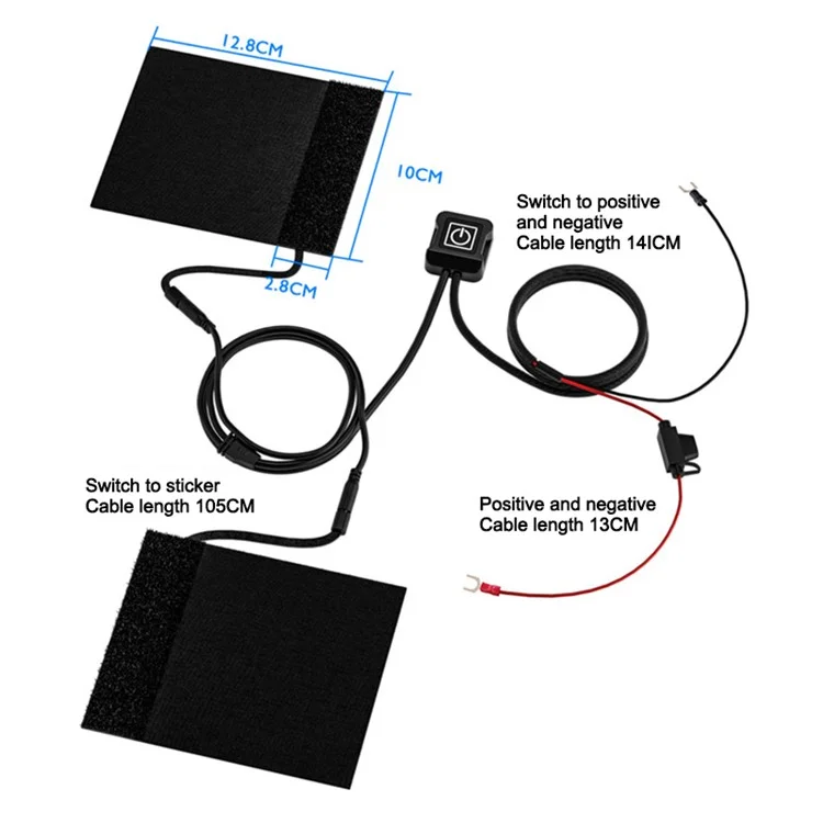 WUPP CS-974A1 12V Motorcycle Scooter Three Gear Temperature Control Electric Hand Grip Cover Heated Grip Handlebar