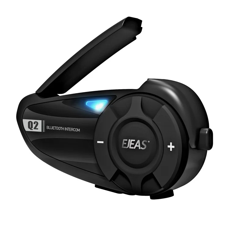 EJEAS Q2 Motorcycle Helmet Bluetooth Intercom 2 Rider Waterproof Walkie-Talkie Support FM Function, 3s Pairing