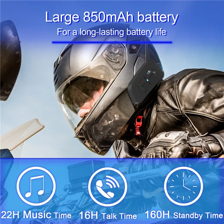 EJEAS V7 Мотоциклетный шлем с Bluetooth 5.0 Intercom 7 Riders 700m Радиостанция IP65 Водонепроницаемый