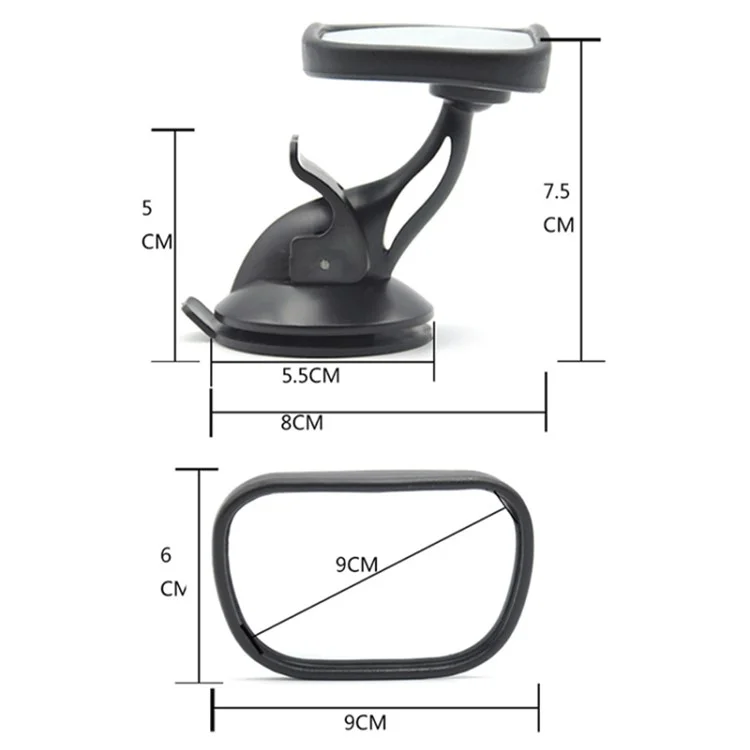 Miroir de siège arrière de voiture avec ventouse pour enfants Miroir de sécurité pour siège arrière